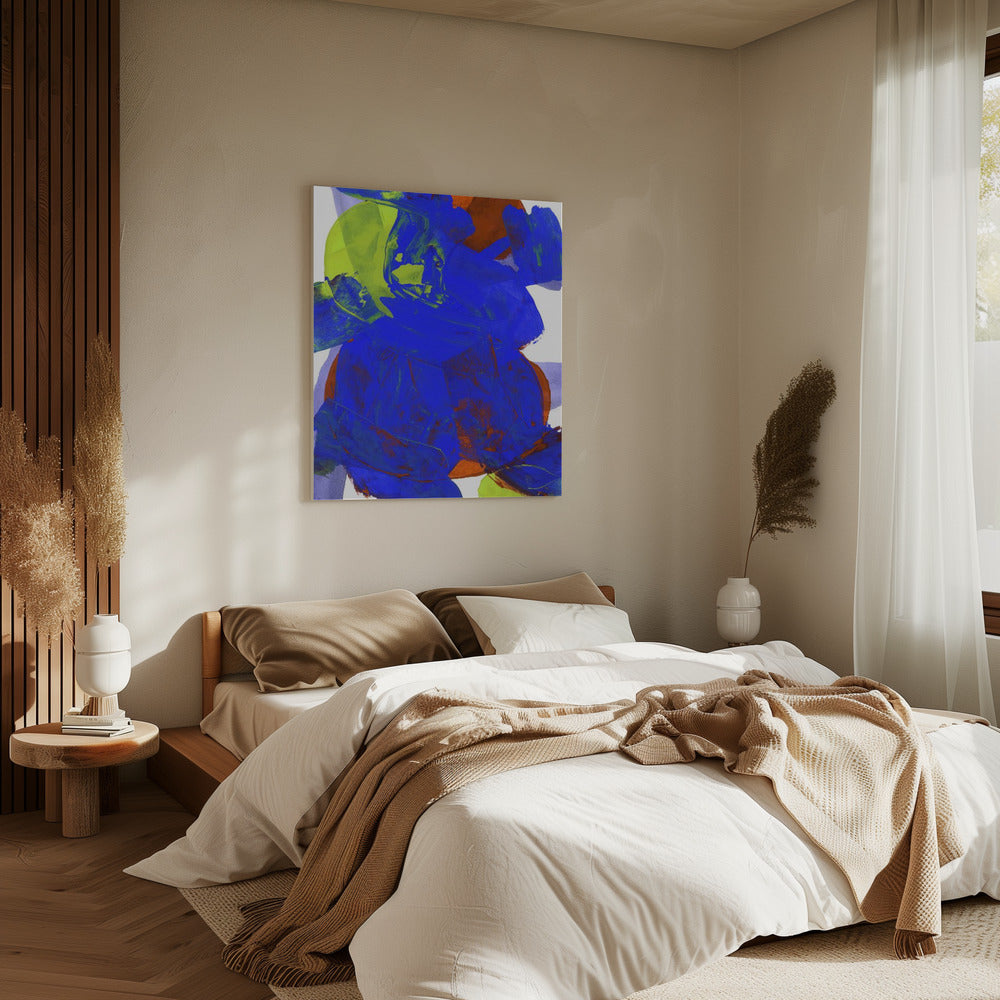 Kobaltblauw Lila Geel Chartreuse Oranje Neutraal Wit Abstract 1 | Canvas