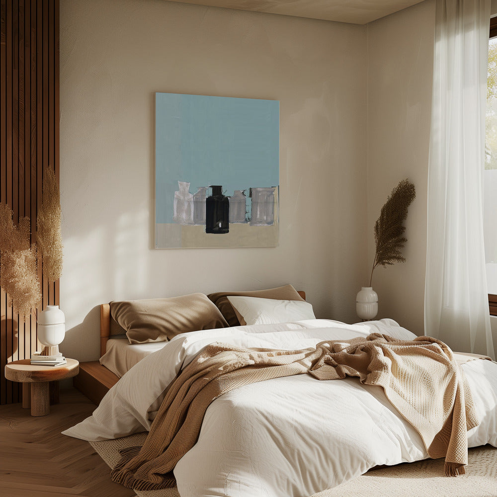 Vintage kleipotten op tafel 2 | Canvas