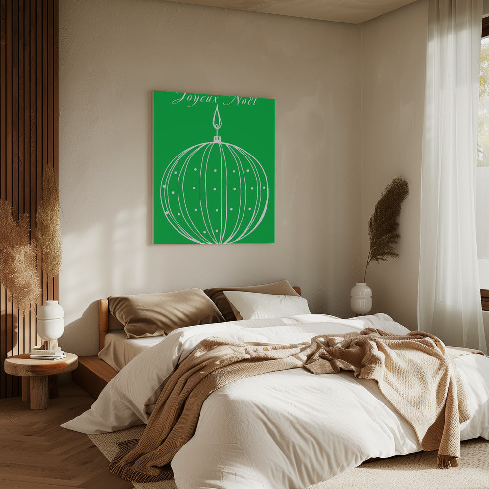 Bogen en kerstballen: Joyeux Noël Kerstmis | Canvas