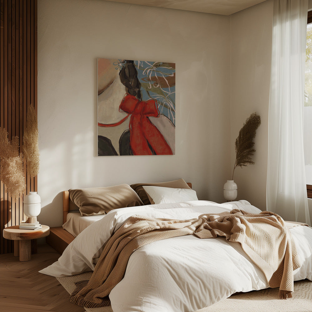 Scharlakenrode strik elegantie | Canvas