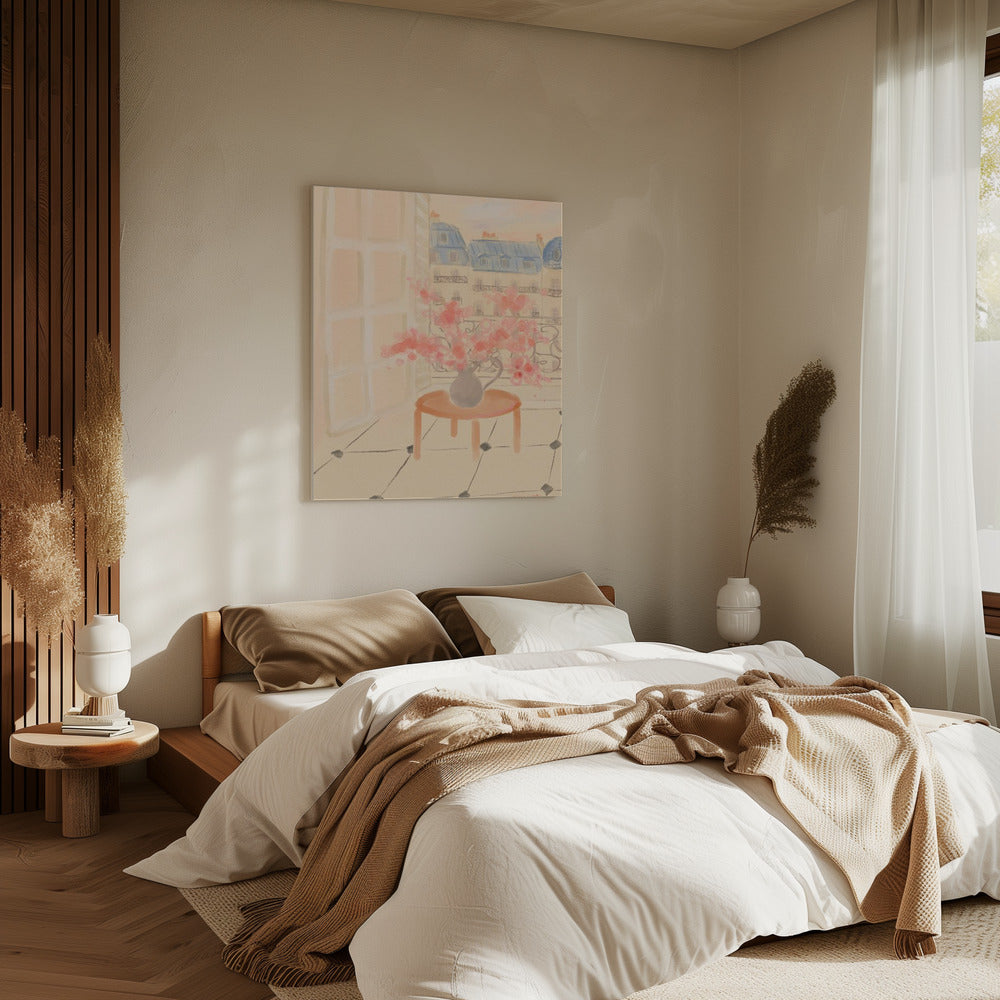 Kersenbloesem in Parijs appartement | Canvas