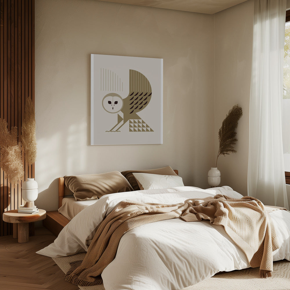 Gouden dieren - Kerkuil (wit) | Canvas