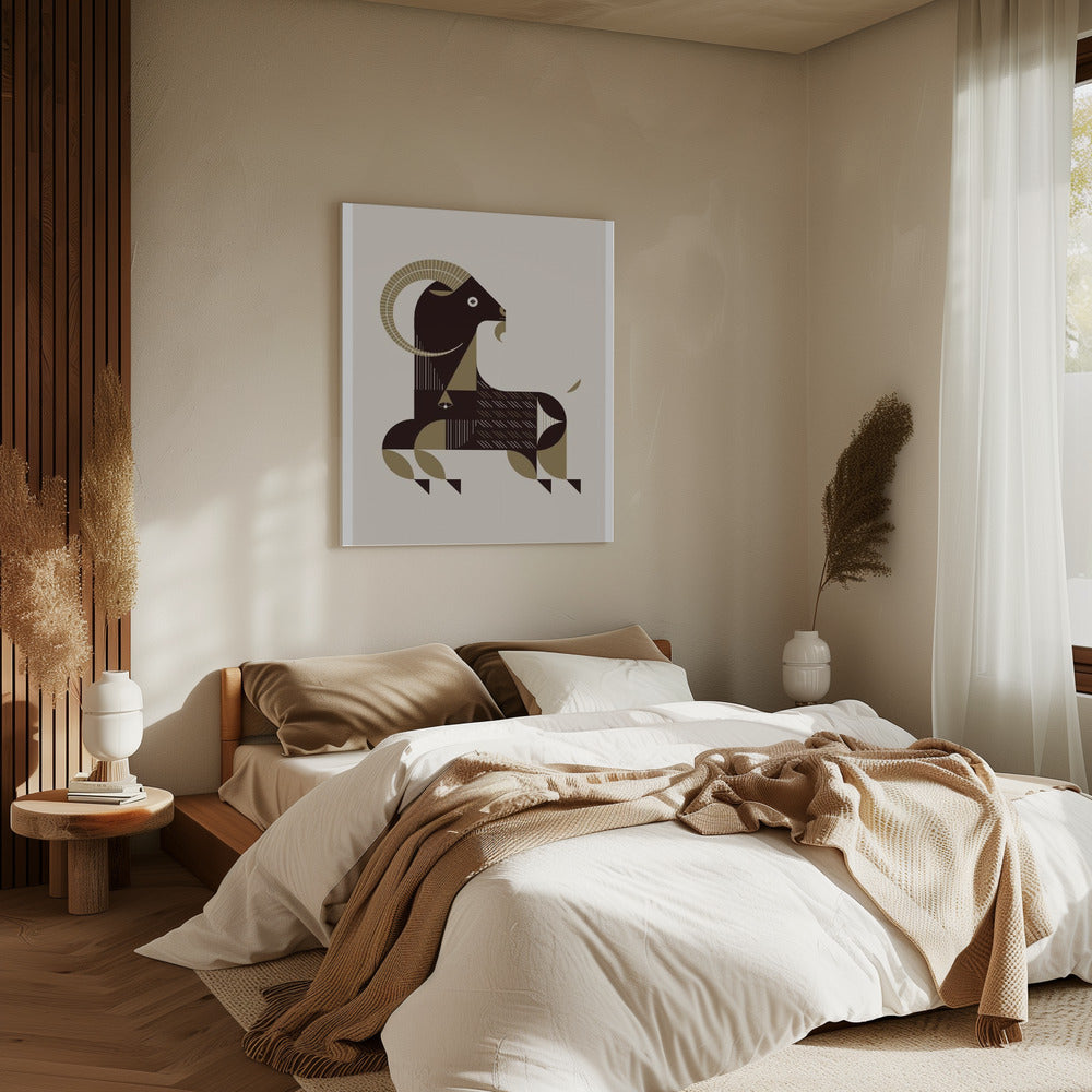 Gouden dieren - Kri Kri-geit (wit) | Canvas