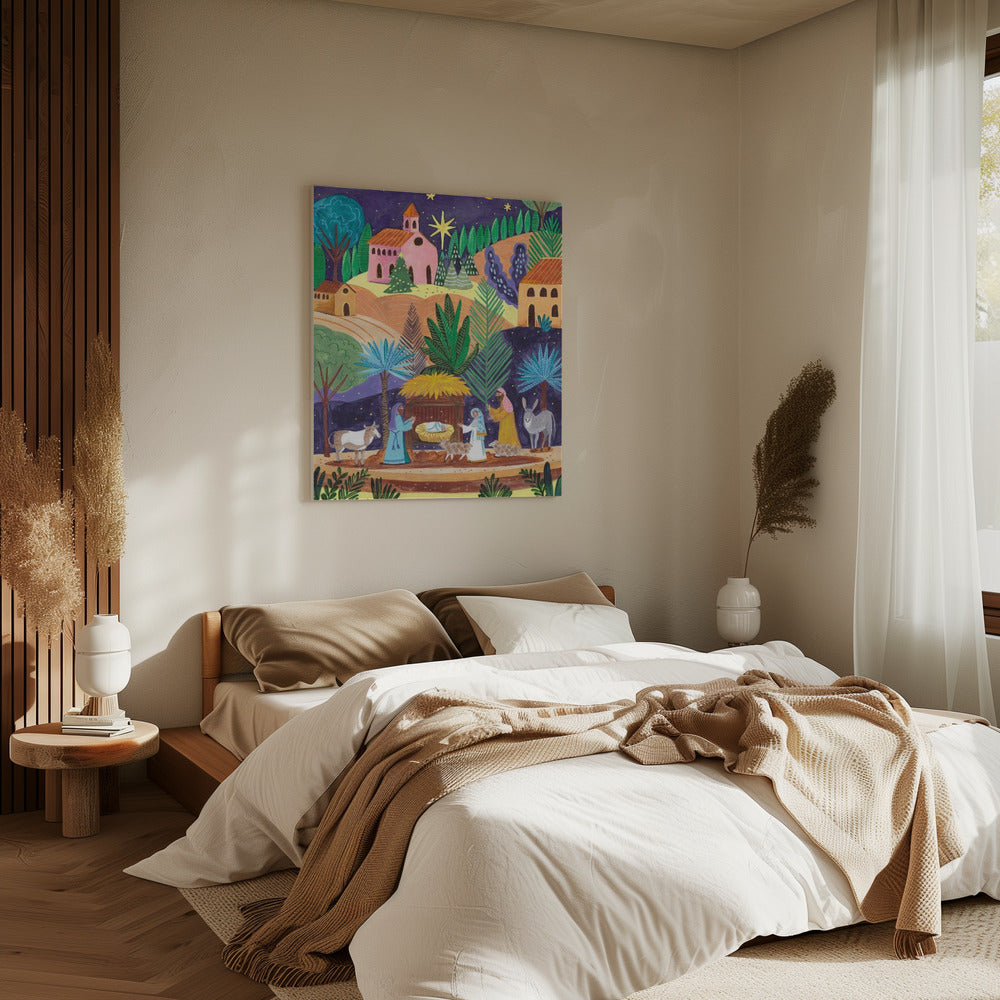 Nativity Scene starry night | Canvas