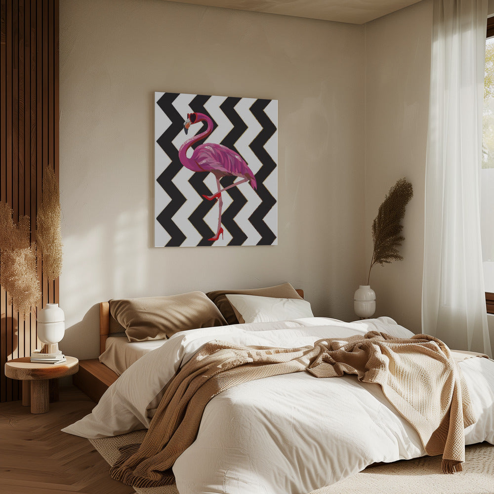 Flamingo heels Zigzag | Canvas