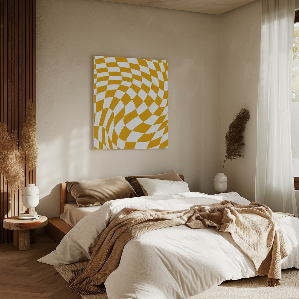 Schaakbord geel | Canvas