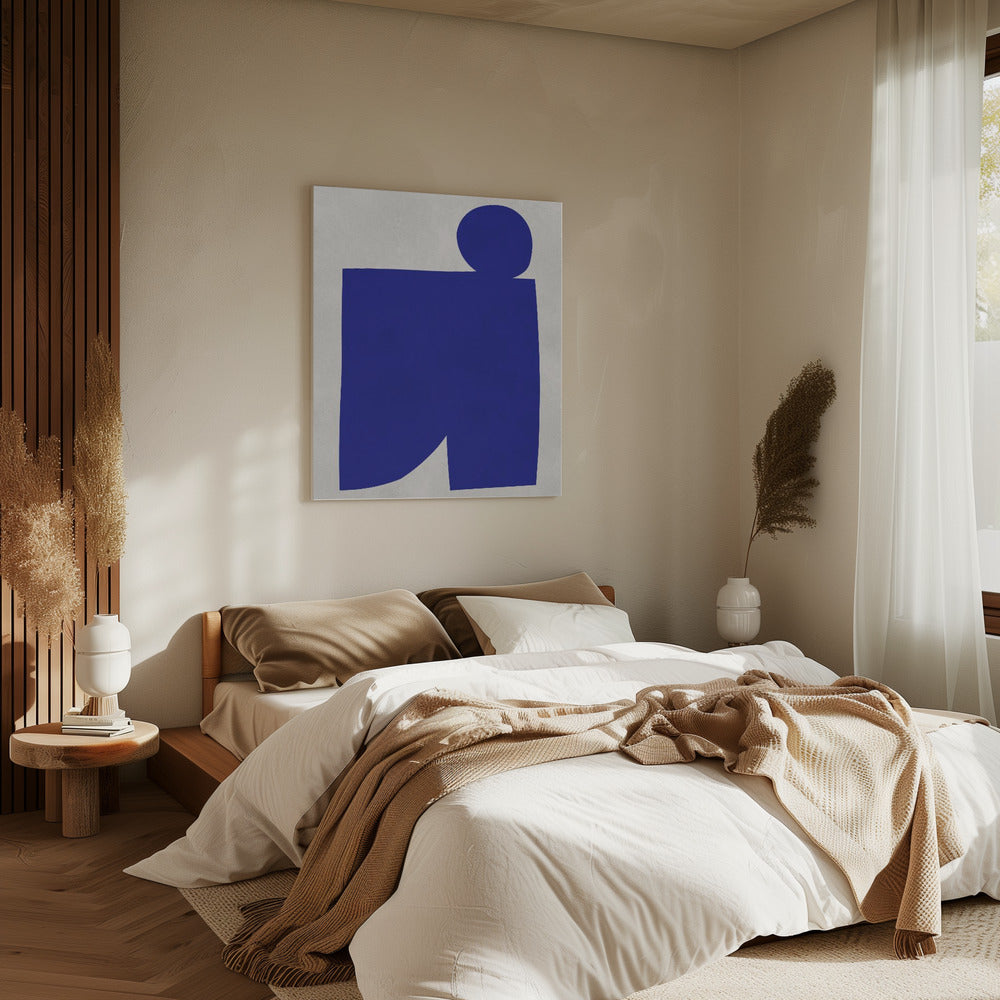 Blauw en wit kunst 1 | Canvas