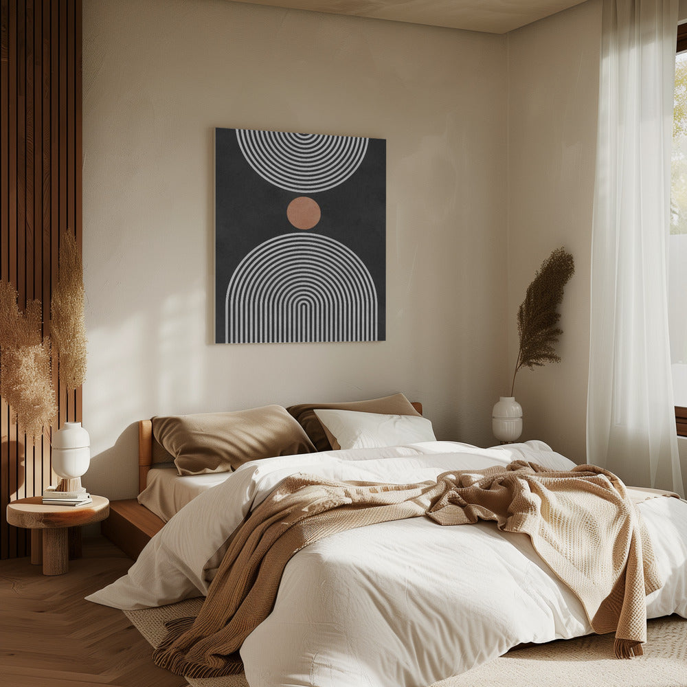 Cirkels op zwarte achtergrond 5 | Canvas