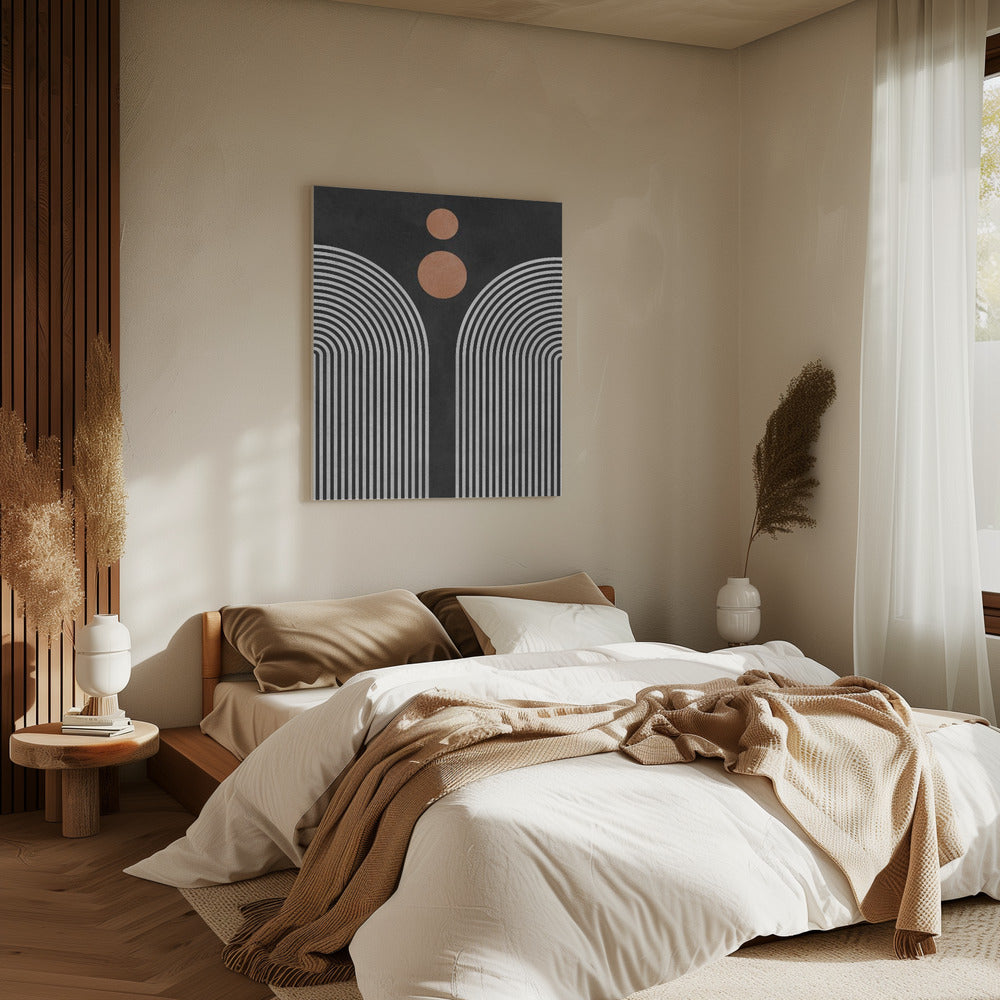 Cirkels op zwarte achtergrond 3 | Canvas
