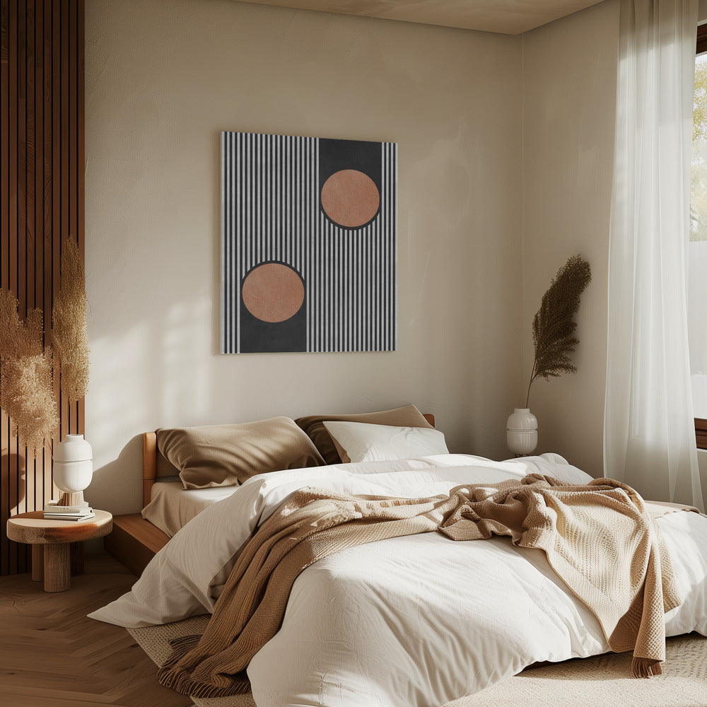 Cirkels op zwarte achtergrond 2 | Canvas