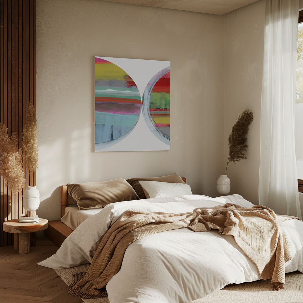 Abstracte Strepen & Cirkels Nr. 2 | Canvas