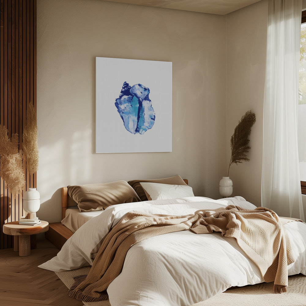 Blauwe schelp op witte achtergrond nr. 1 | Canvas