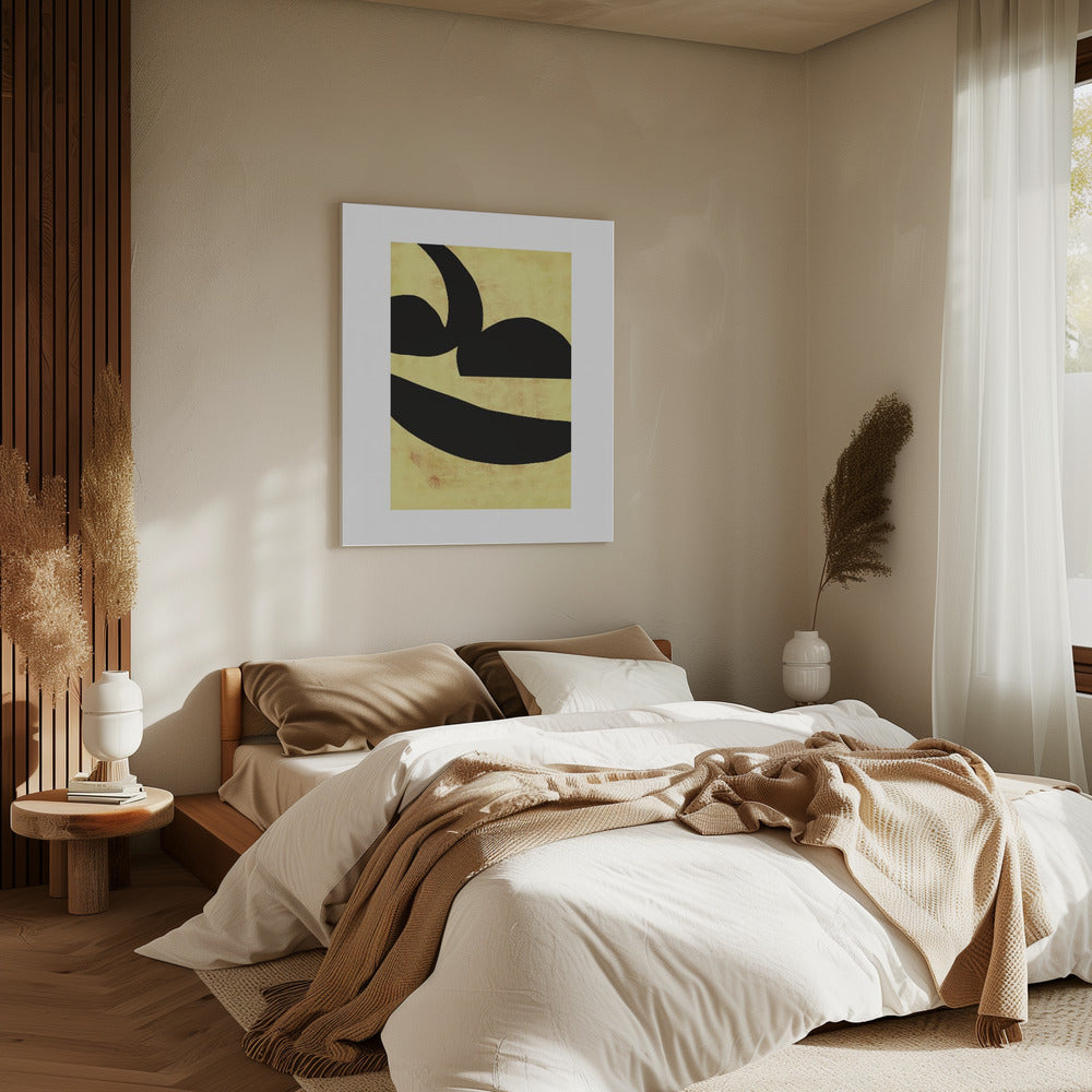 Abstracte zwarte vormen print nr. 2 | Canvas