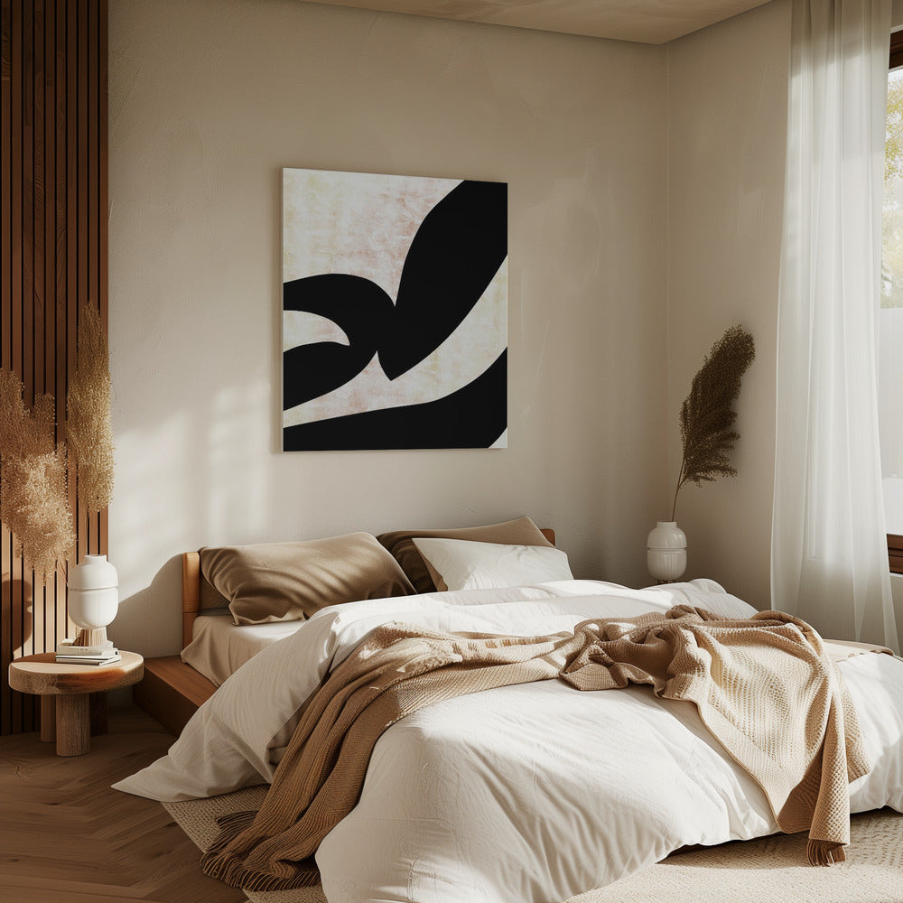Abstracte zwarte vormen print nr. 3 | Canvas