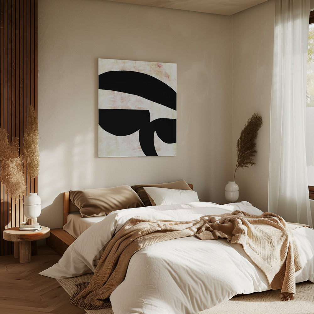 Abstracte zwarte vormen print nr. 4 | Canvas