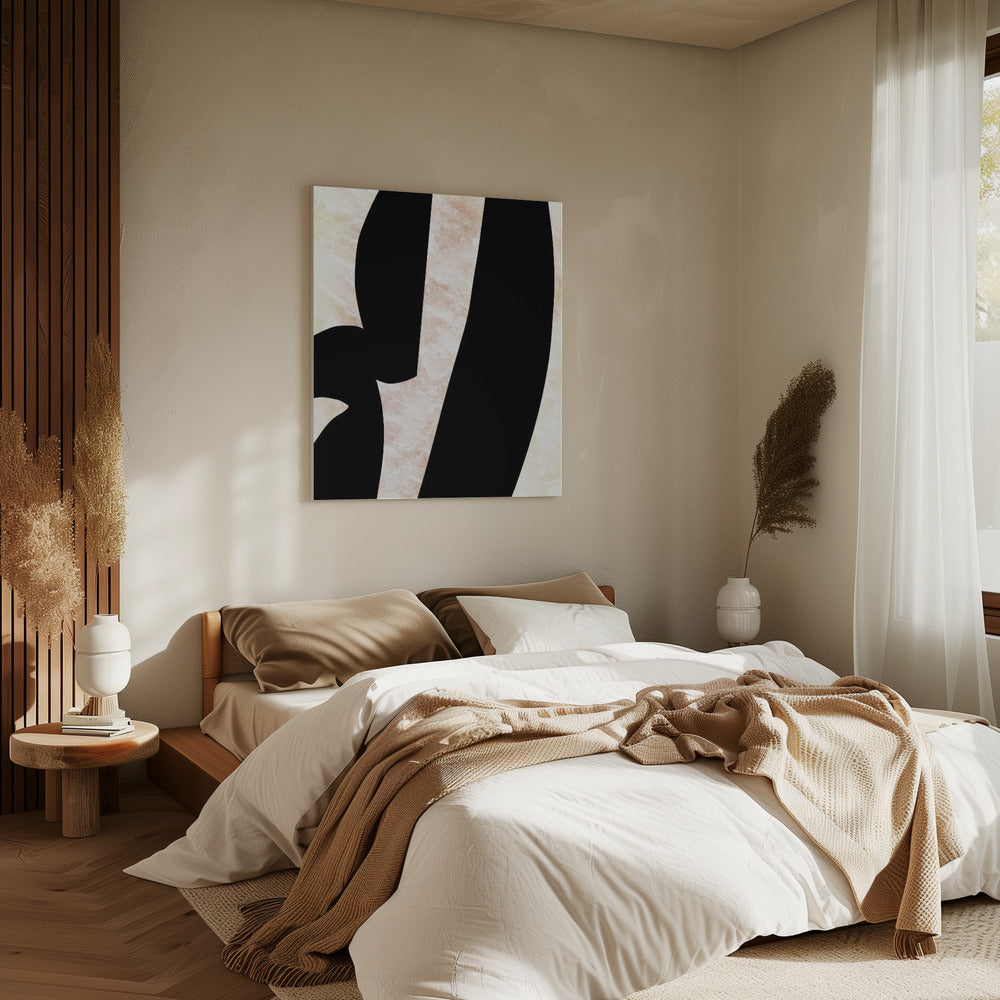 Abstracte zwarte vormen print nr. 6 | Canvas
