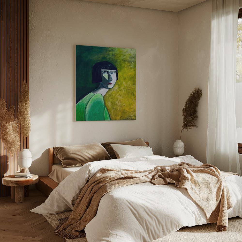 De vrouw die terugkijkt | Canvas