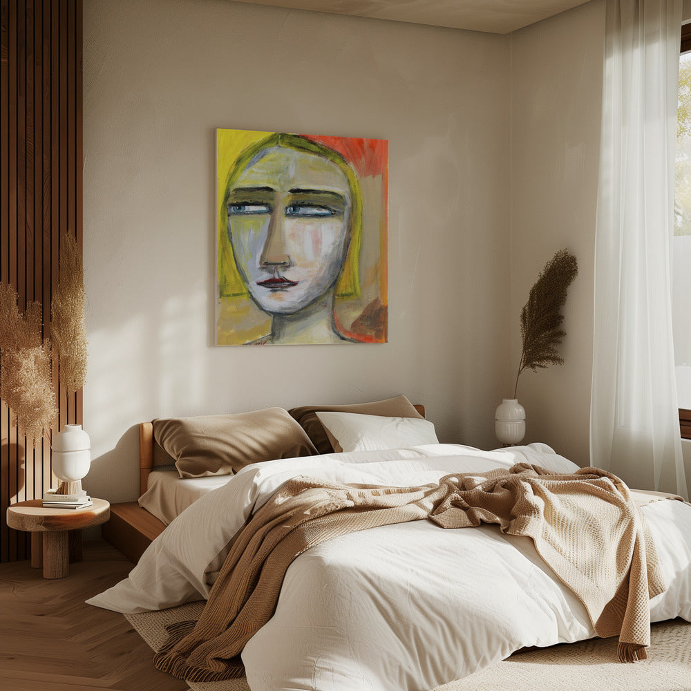 Dame met vernauwde ogen | Canvas