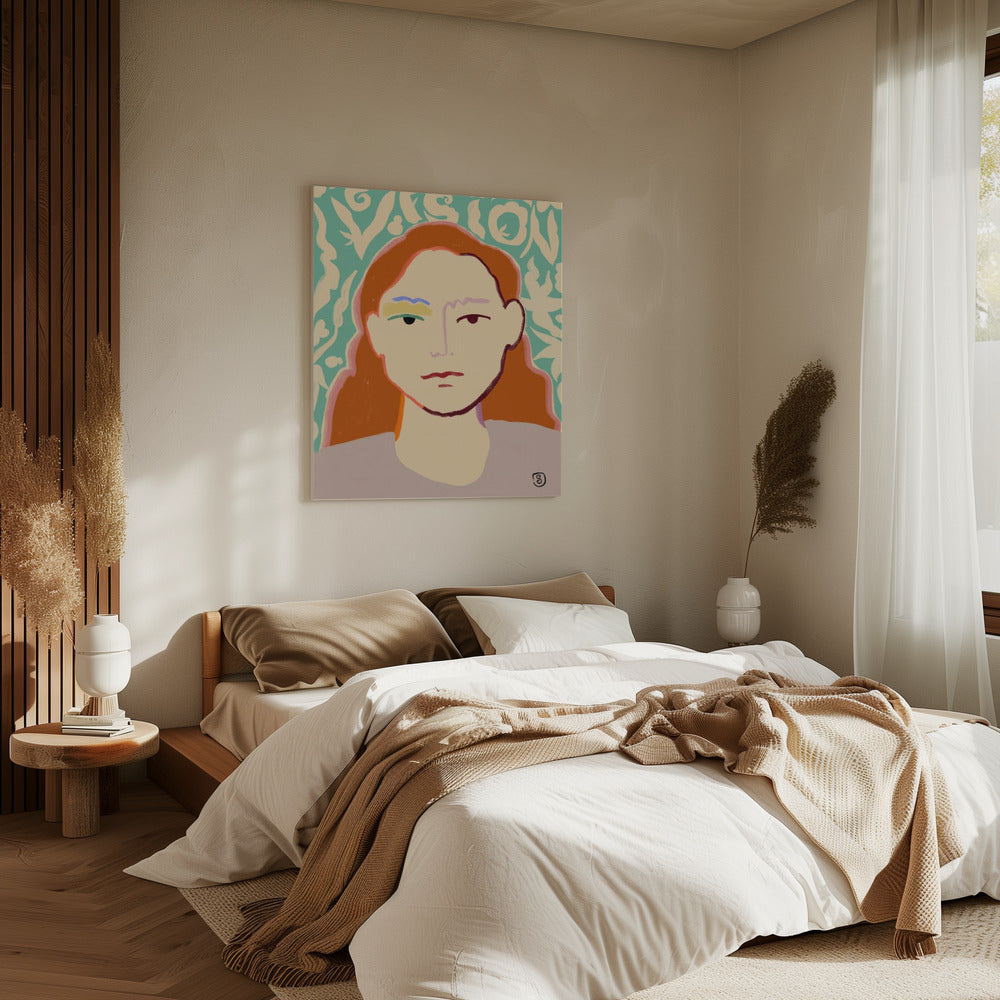 Gestileerd gezicht met aardse tinten | Canvas