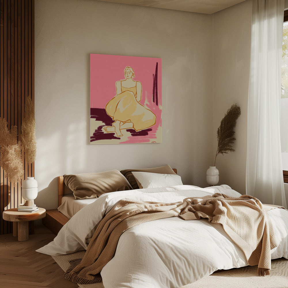 Seated Figure In A Flowing Dress | Canvas