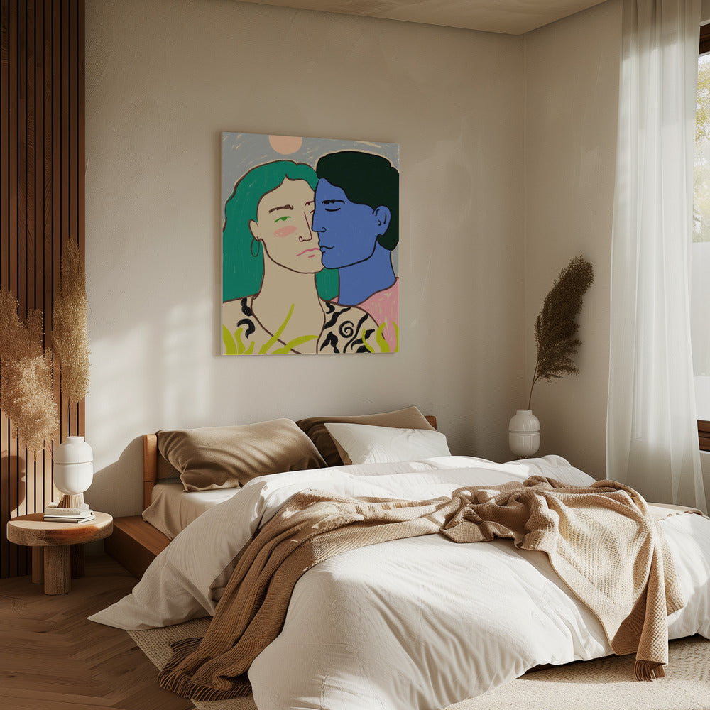 Geliefden onder de maan | Canvas