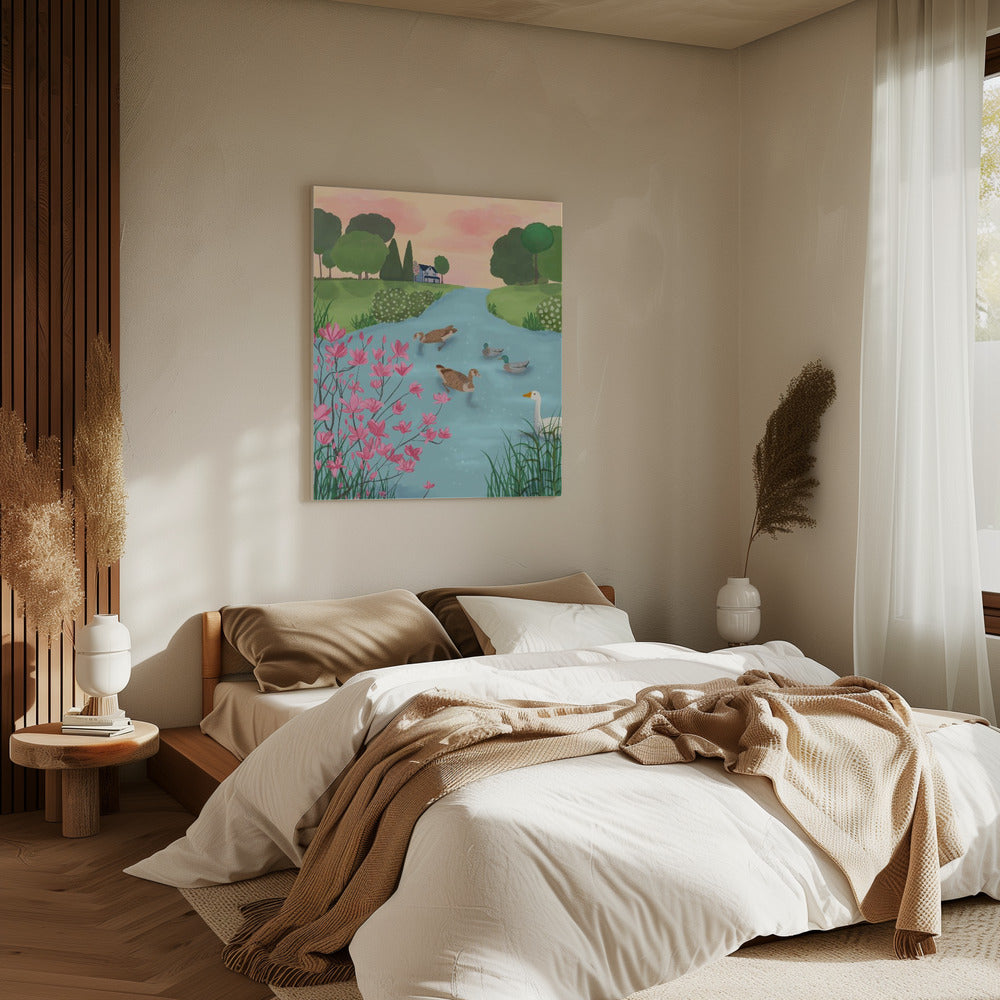 Eenden op zomerpaden | Canvas