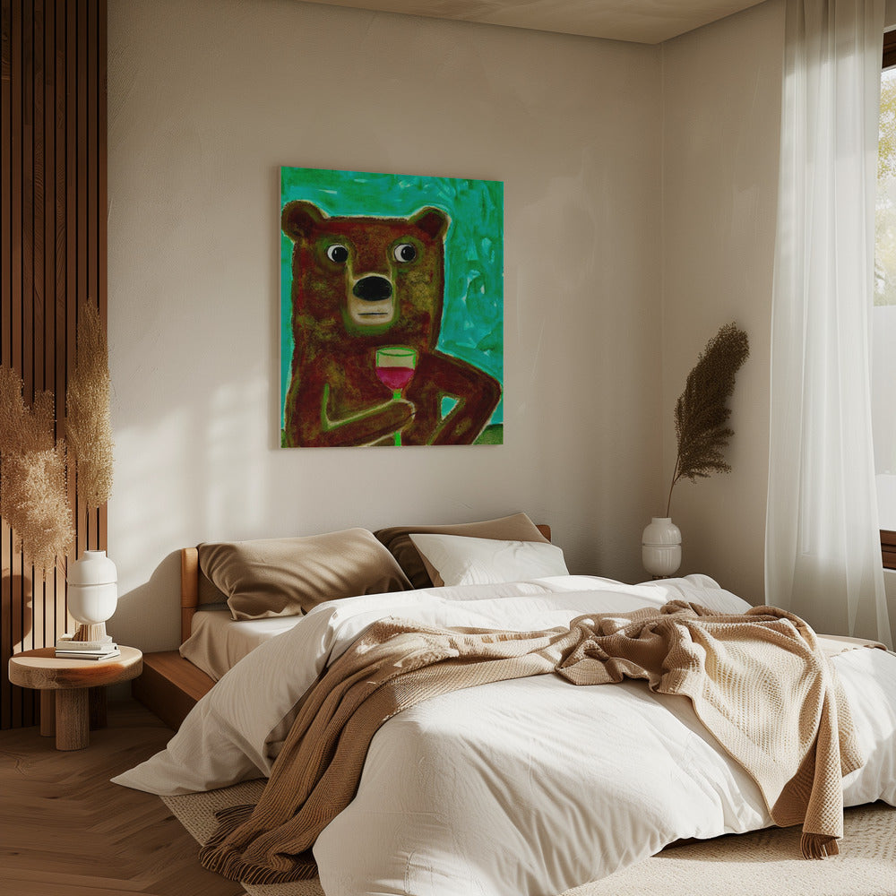 Meneer Beer aan de balie | Canvas