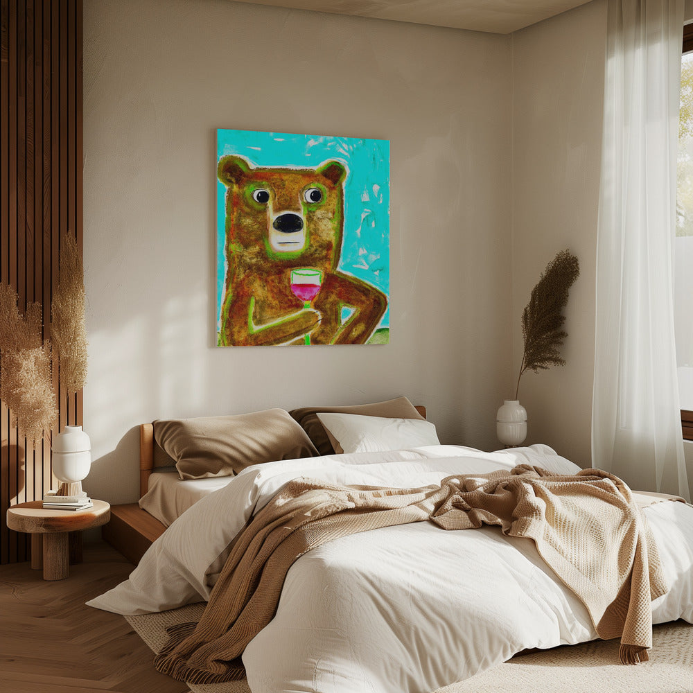 Meneer Beer aan de balie | Canvas