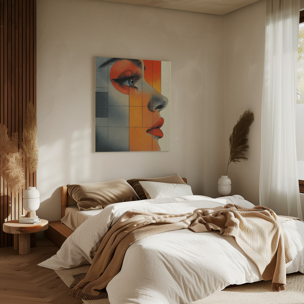 Vintage poster met een vrouwengezicht (6) | Canvas