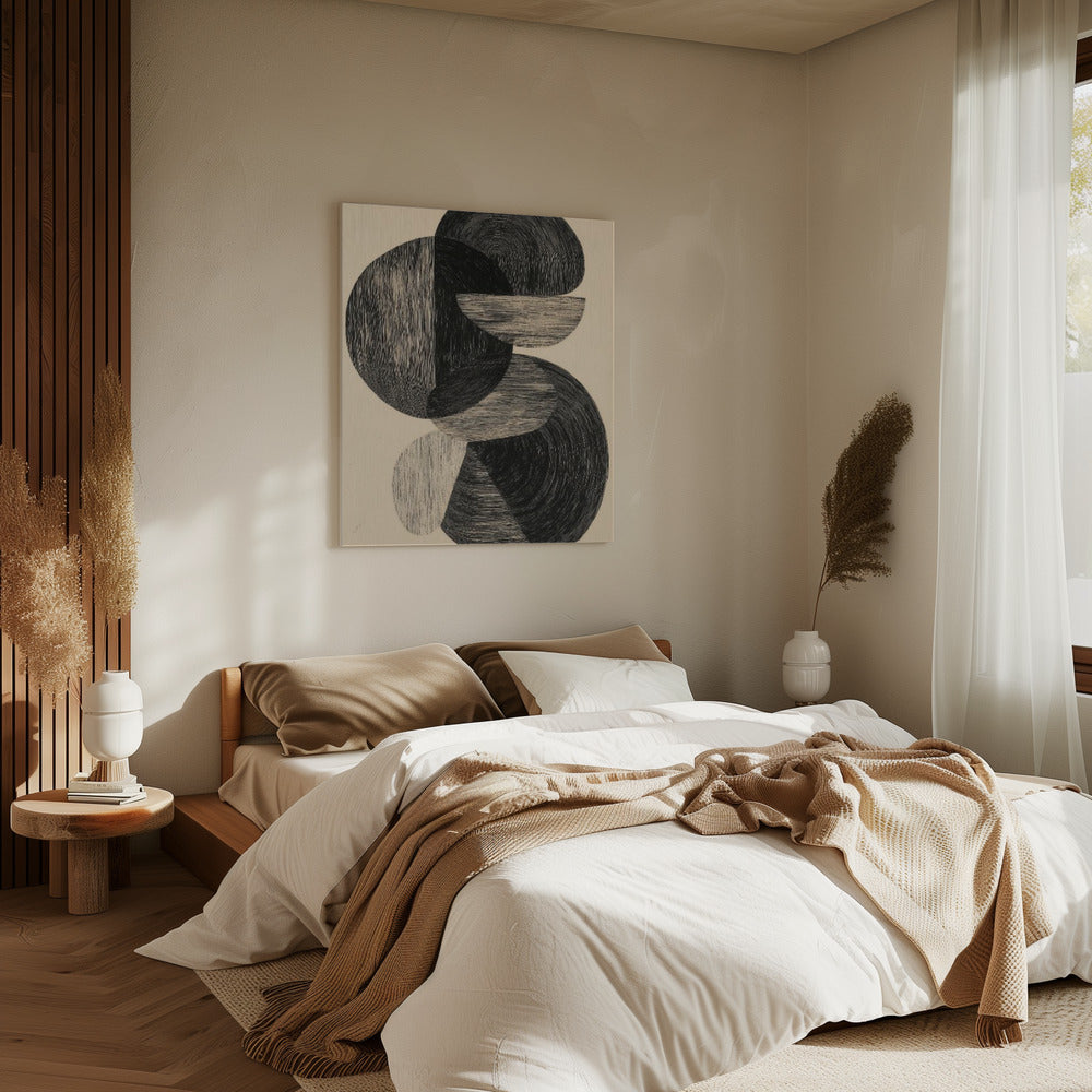Zwarte vrije vorm | Canvas