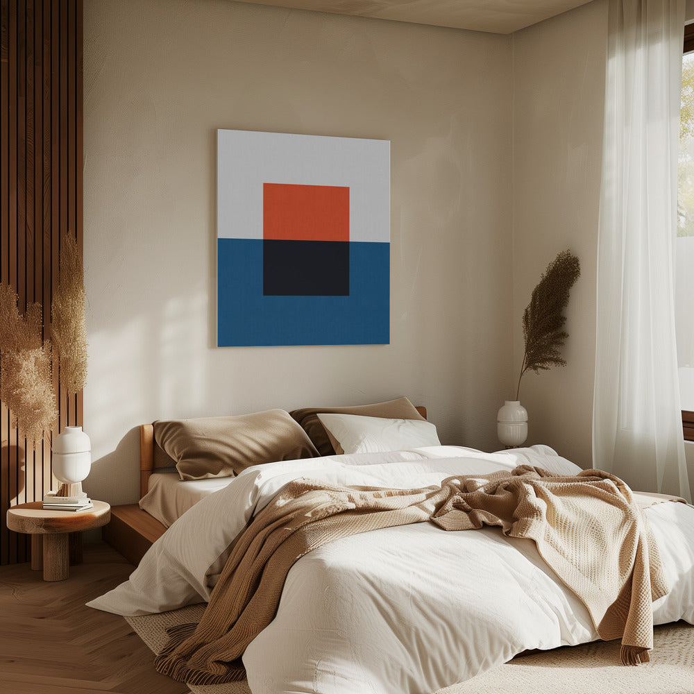 Blauw en rood 2 | Canvas