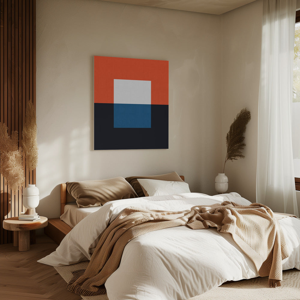 Blauw en rood 3 | Canvas
