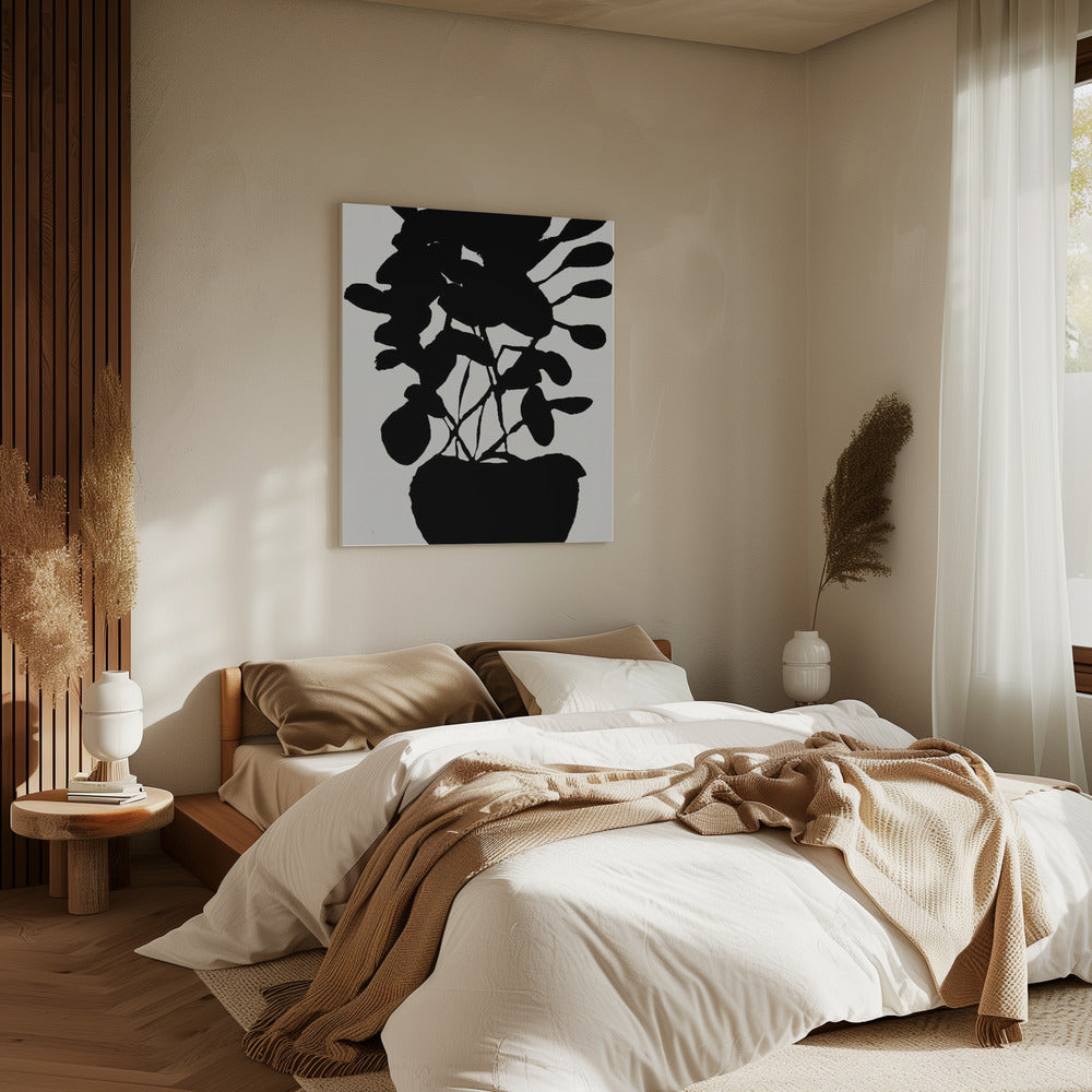 Silhouet van potplant nr. 3 | Canvas