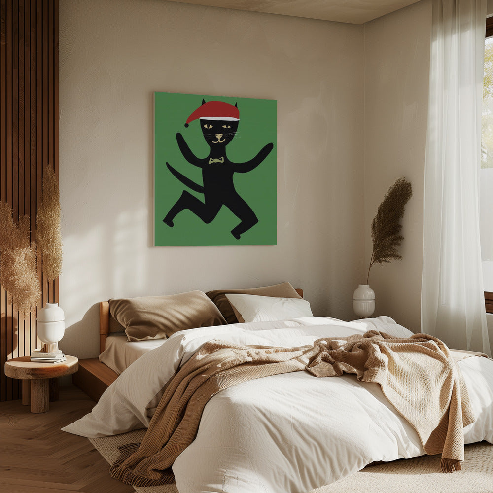 Kerstkat | Canvas