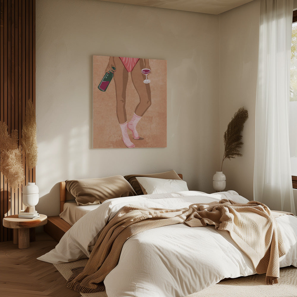 Wijn en sokken | Canvas