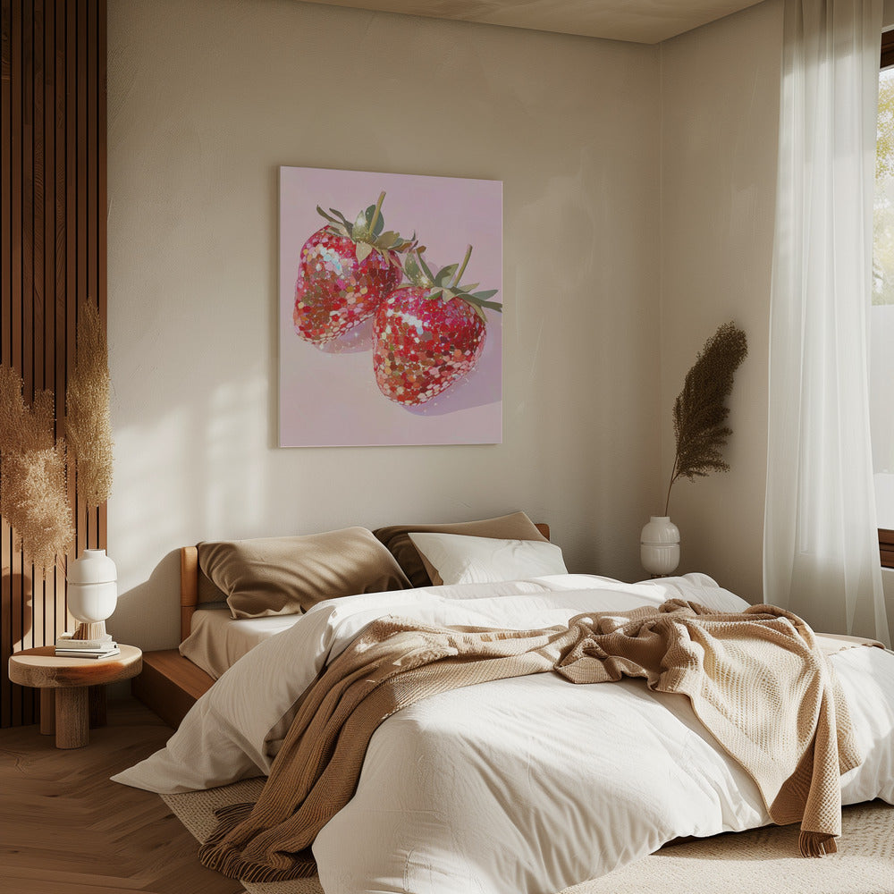 Sprankelende Aardbeien | Canvas