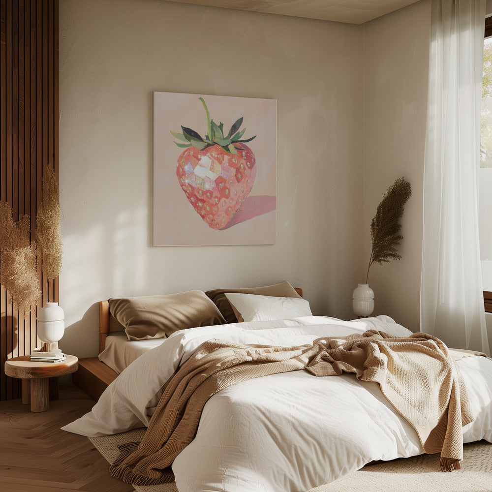 Glinsterende aardbei | Canvas