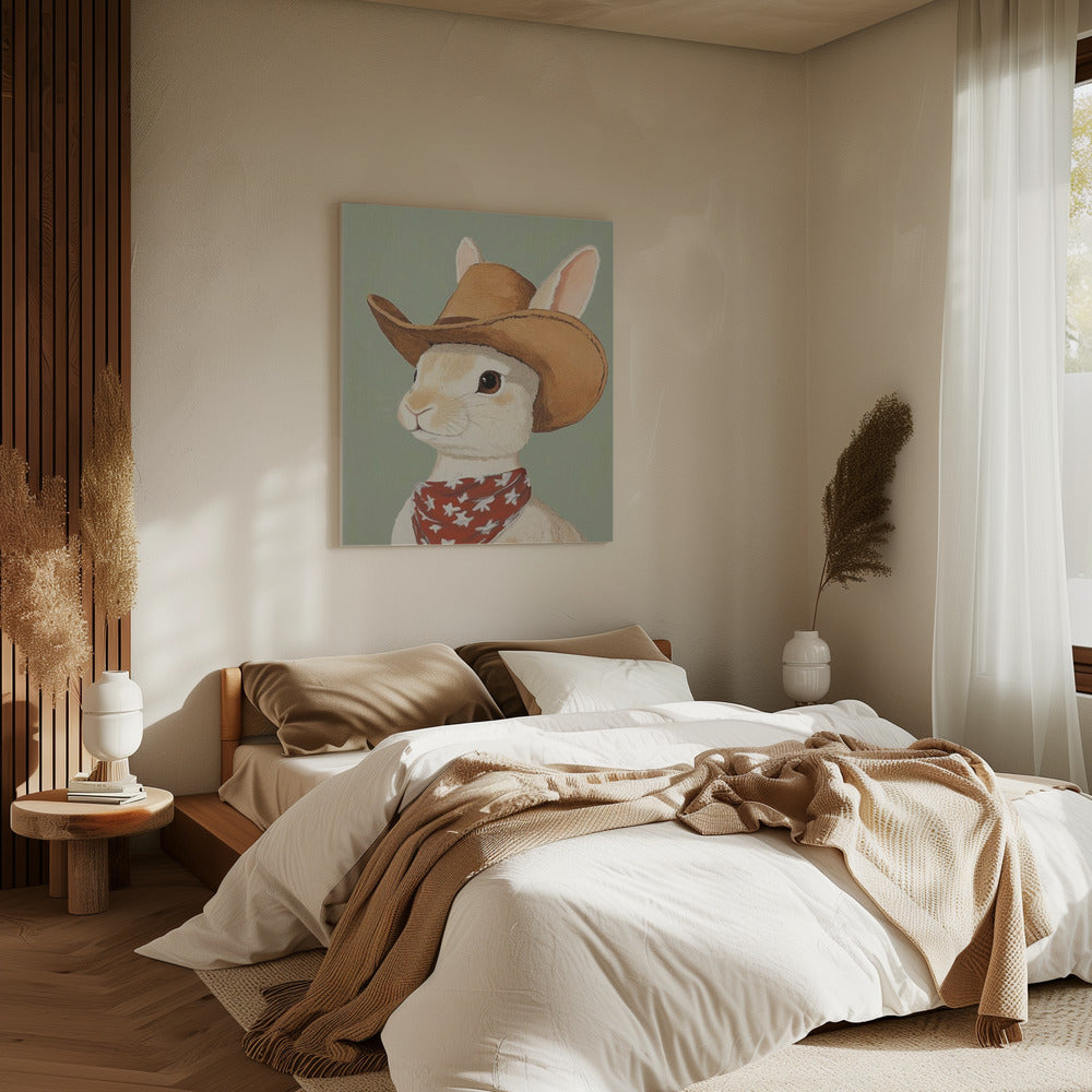 Cowboy Konijn | Canvas