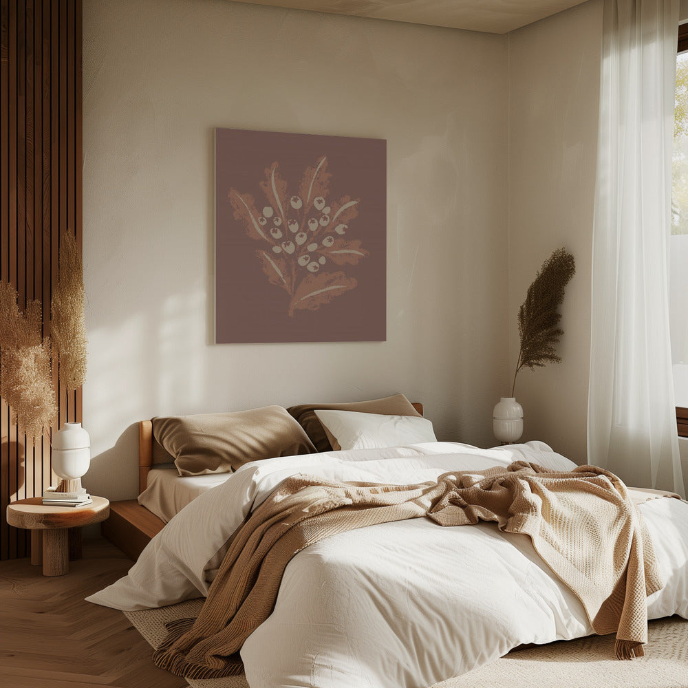 Gestructureerd mokkakleurig blad | Canvas