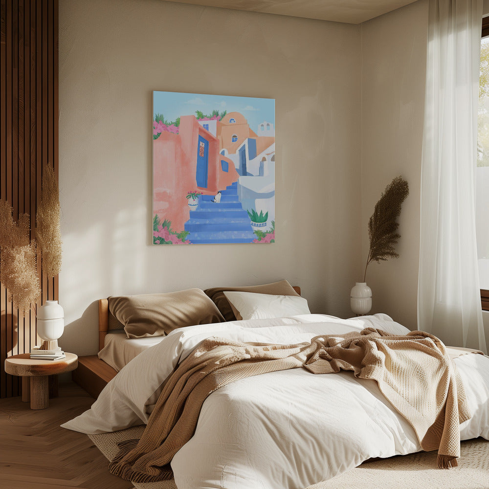 Santorini Straat | Canvas