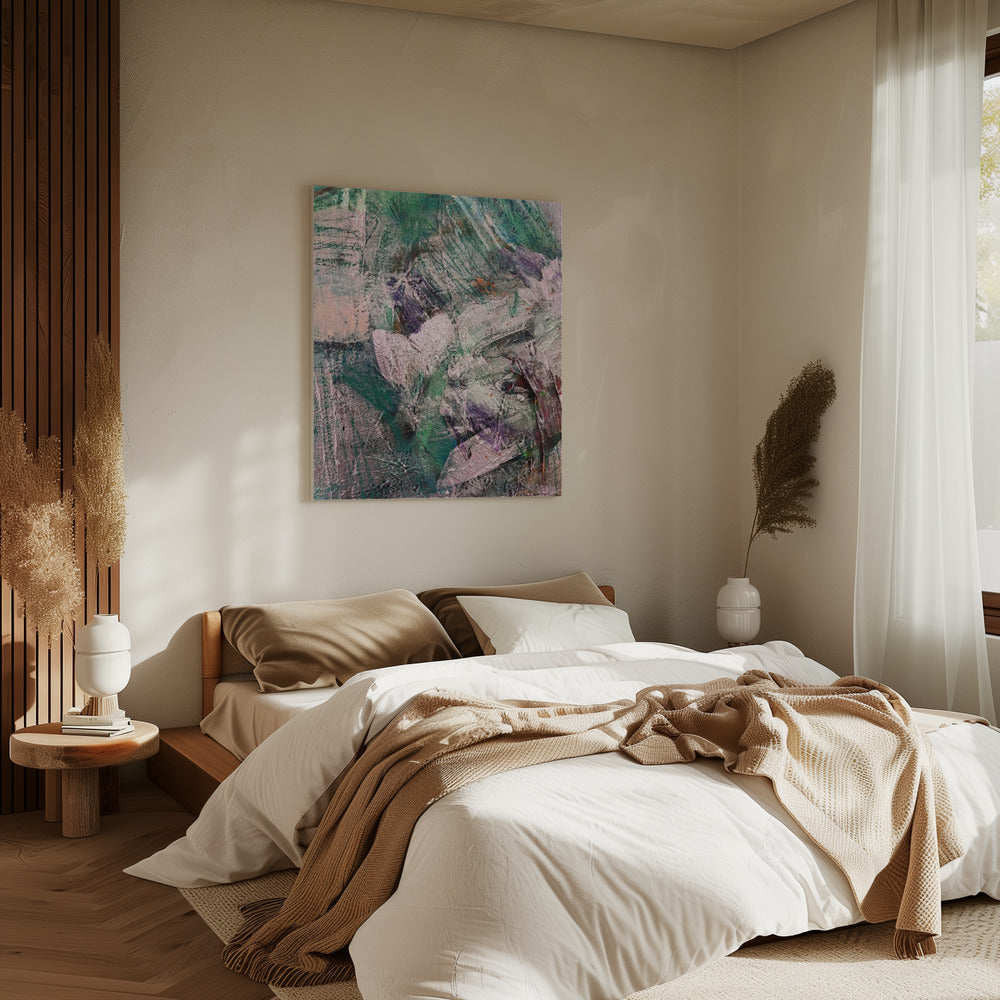 Gestructureerde groene geode | Canvas