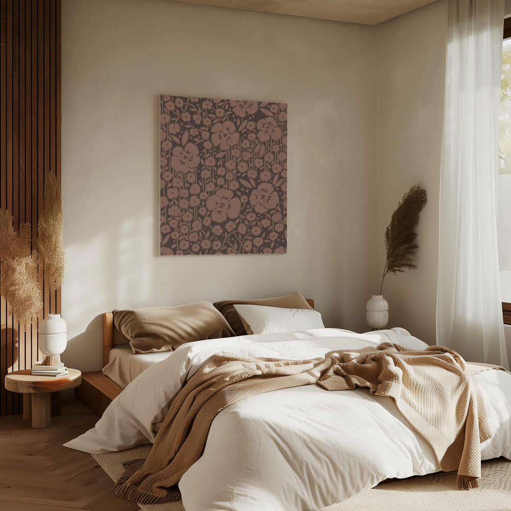 Bloemengedicht - donker | Canvas
