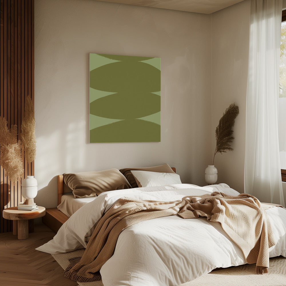Groene Harmonie Vormen | Canvas