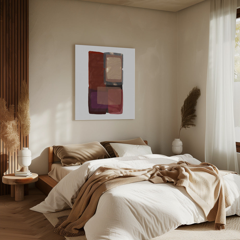 Diepe tinten vormen 1 | Canvas