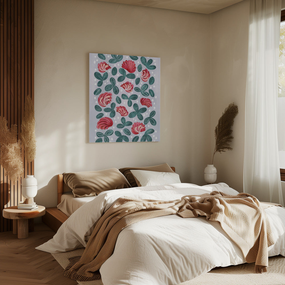 Rode bloemen III | Canvas