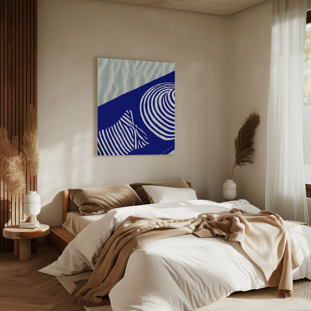 Strandmuurkunst, Zonnen aan de Middellandse Zee Kunstdruk | Canvas