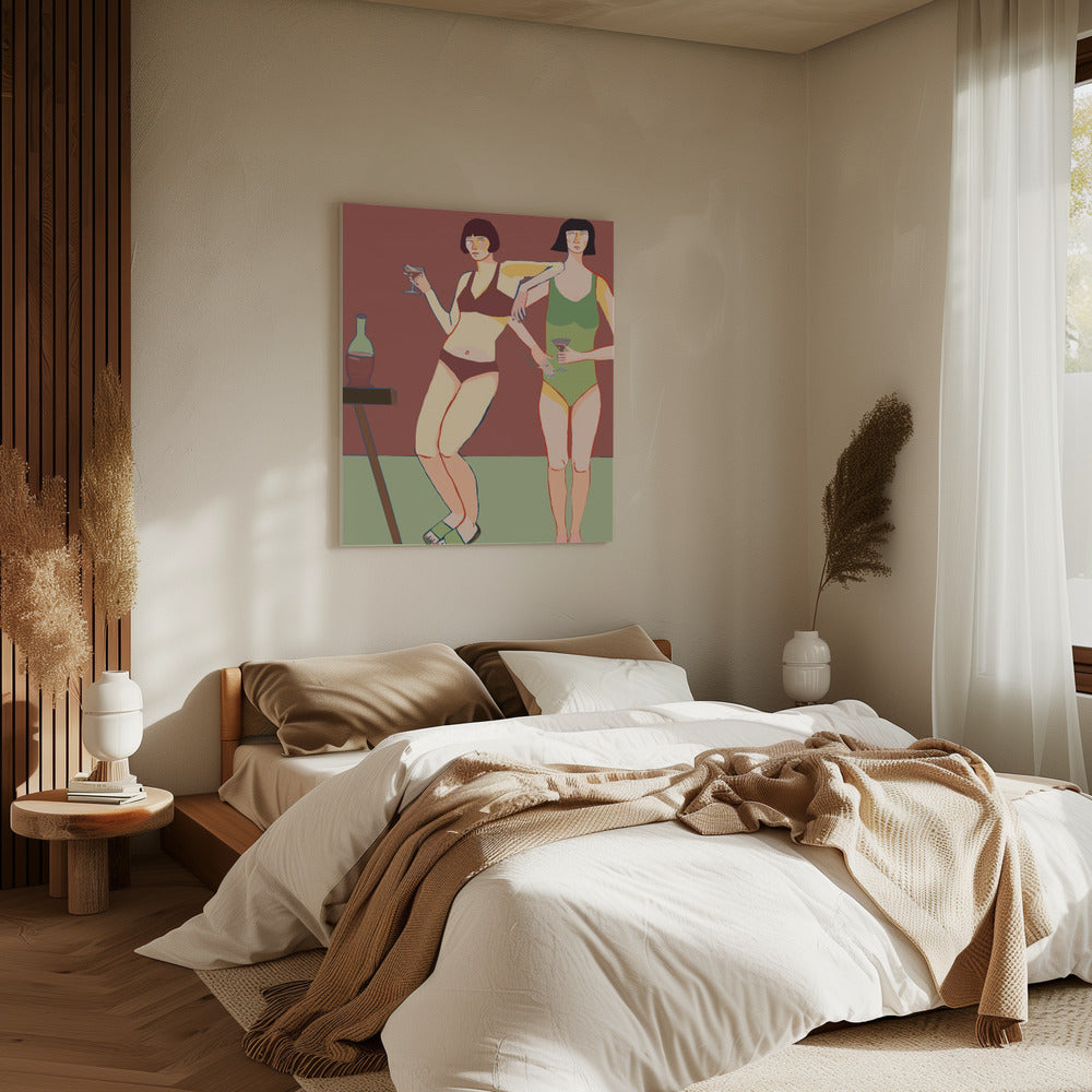 Loungende dames | Canvas