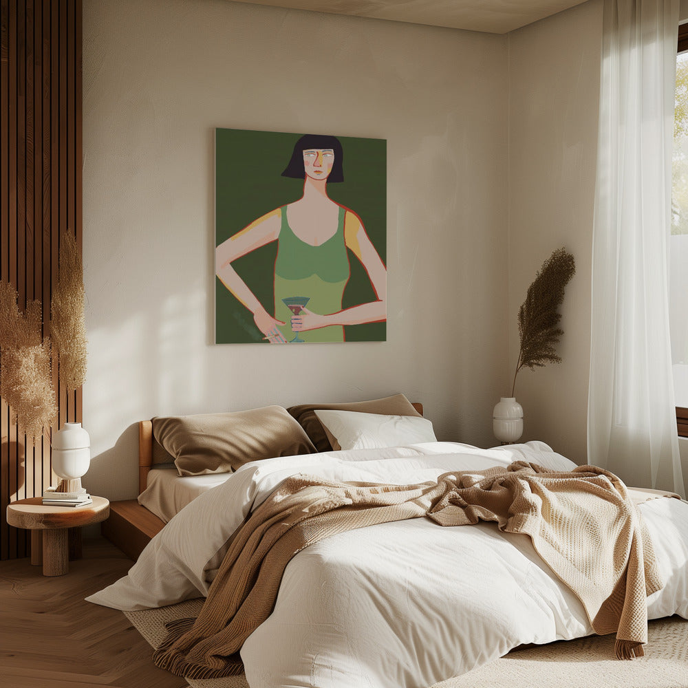 Dame met cocktail | Canvas