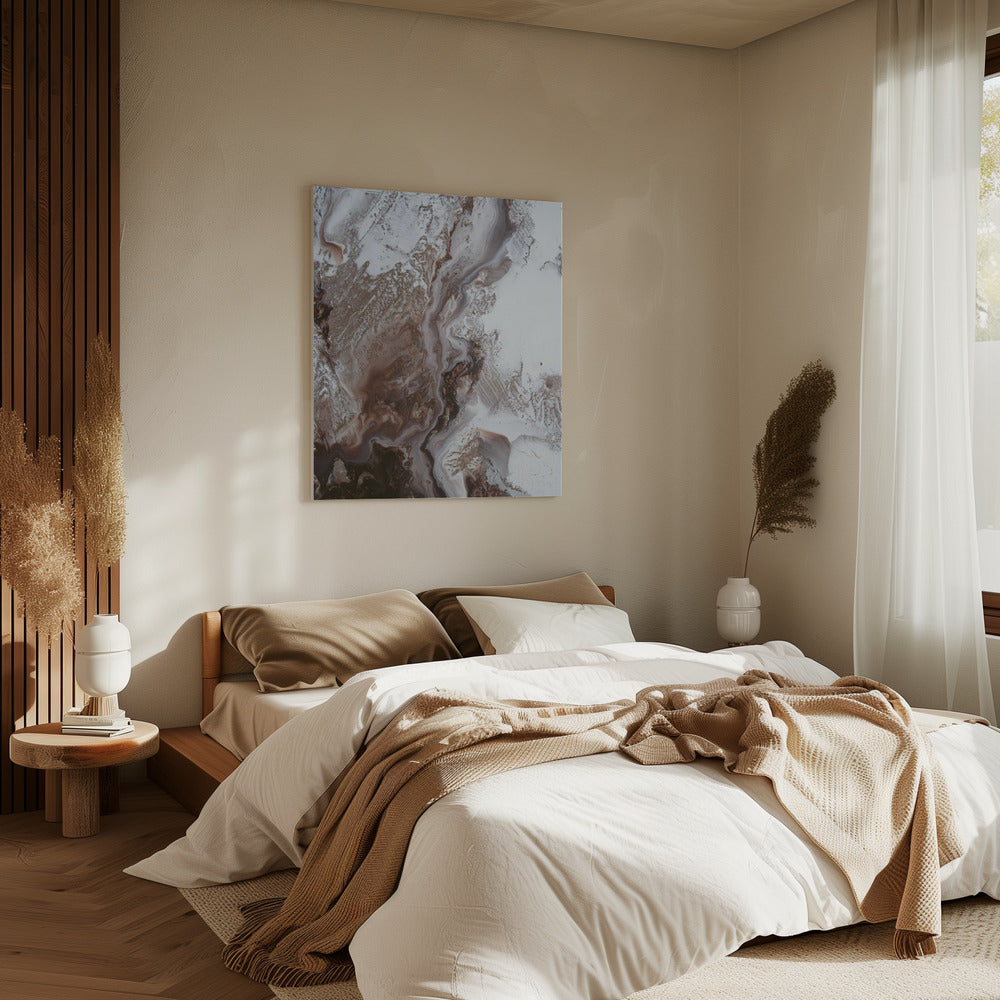 Tijdloze kunst - Earthly Currents 2 - aardemarmer | Canvas