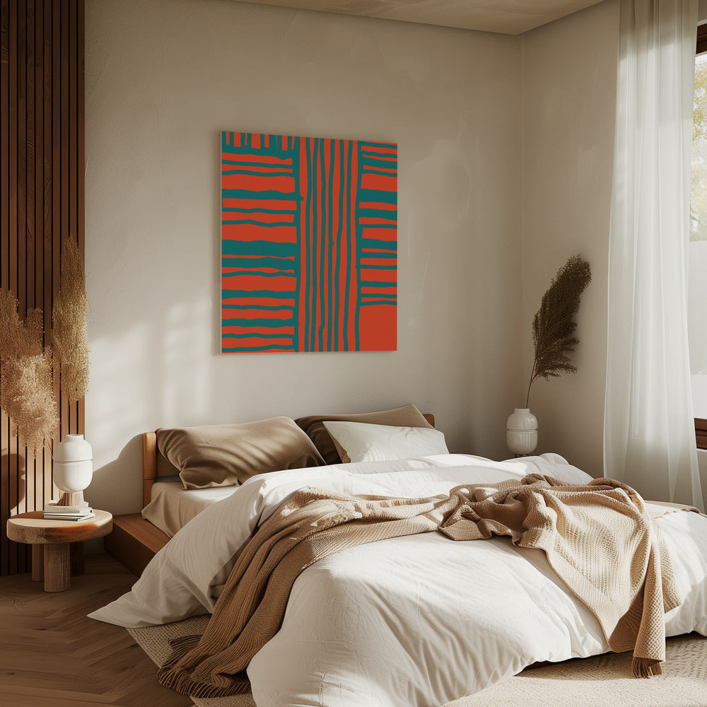 Turquoise & Coral Abstraction 4 | Canvas